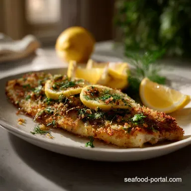 Delicious Flounder Stuffed with Herbs Breadcrumbs: Crisp Recipe Card
