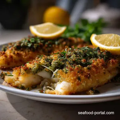 Delicious Flounder Stuffed with Herbs Breadcrumbs: Crisp