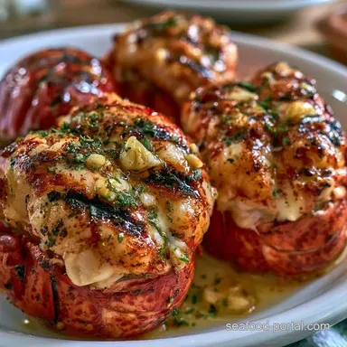 Garlic Butter Grilled Lobster Tail for 4 Recipe Card
