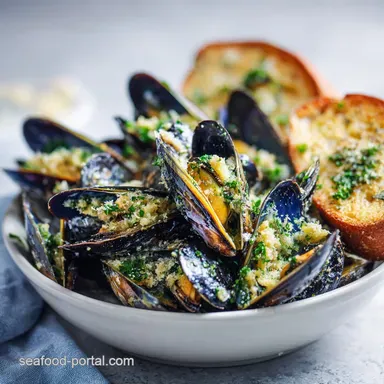 Mussels Appetizer with Garlic Butter Parmesan in 23 Min