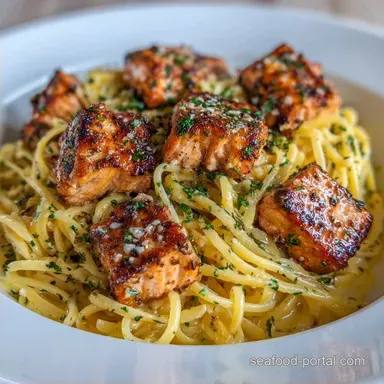 Garlic Butter Salmon Noodles: Silky