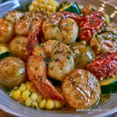 Seafood Foil Packet with Crab and Shrimp Recipe Card