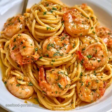 Garlic Butter Shrimp Spaghetti for 4 Recipe Card