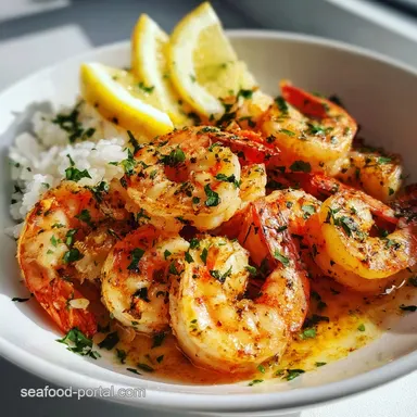 Sauteed Shrimp Meal with Garlic and Lemon for 4 Servings Recipe Card