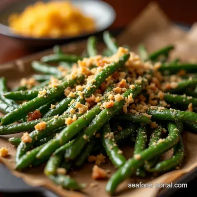 The Crispiest OvenRoasted Green Beans With Garlic Parmesan Recipe Card