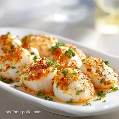 Grandmas Golden Baked Scallops Recipe in 22 Minutes Recipe Card