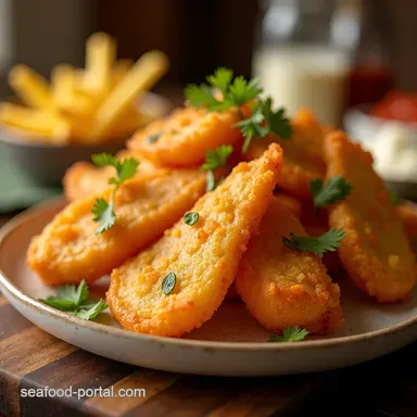 Golden Fish Chips Pia A Savory Seafood Surprise Recipe Card