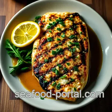 Grilled Black Sea Bass with Lemon Herb Marinade presentation