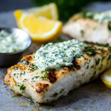 Grilled Halibut Recipes LemonHerb Butter Simply Smashed Recipe Card