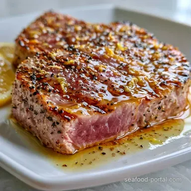 Grilled Lemon Pepper Tuna for 4 Servings Recipe Card