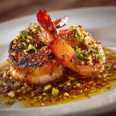 Grilled Argentine Red Shrimp with Pistachio Chimic Sweet Smoky and Quick