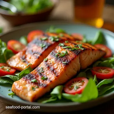 The Ultimate Grilled Salmon Cobb Salad Recipe Fresh Summer Dinner Recipe Card