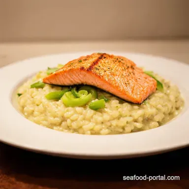 Grilled Salmon with Leek Risotto Easy Creamy Perfection Recipe Card