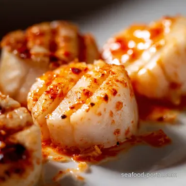 Grilled scallops recipe Scallops with: Easy Paprika-Garlic Glaze! Recipe Card
