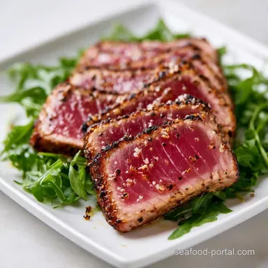 Grilled Tuscan Tuna Salad: Pan-Seared Recipe Card