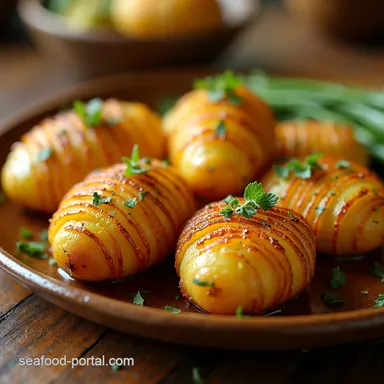 Garlic Butter HASSELBACK POTATOES Crispy Oven Perfection Recipe Card