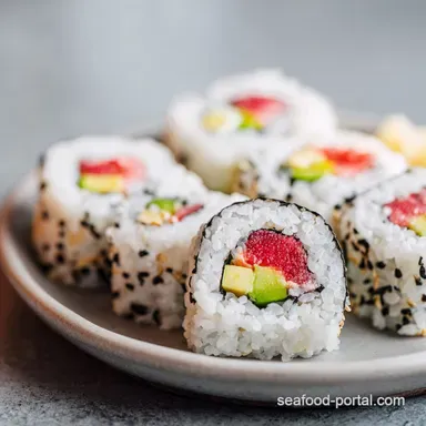 California Roll Sushi for 4 Servings with Cucumber and Avocado