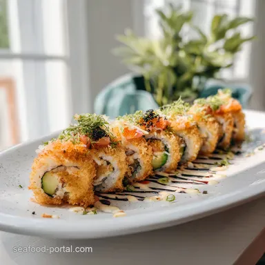 Deep Fried Sushi with Crispy Tempura Batter for 4 Servings Recipe Card