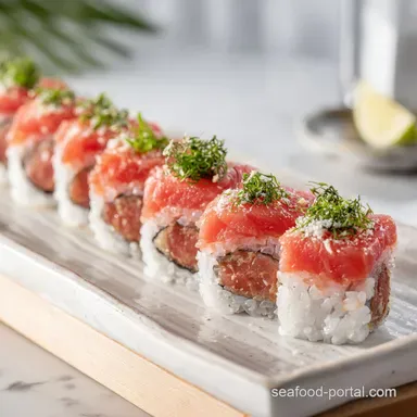 Tuna Sushi Roll for 4 Servings with Silky Tuna and Creamy Avocado Recipe Card