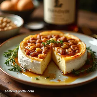 Velvet Wheel Honey Walnut Baked Brie with Thyme Salt Recipe Card