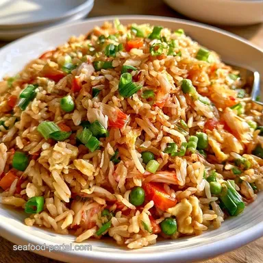 Imitation Crab Fried Rice for 4 Servings Recipe Card