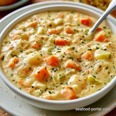 Irish Seafood Chowder Recipe for 8 Recipe Card