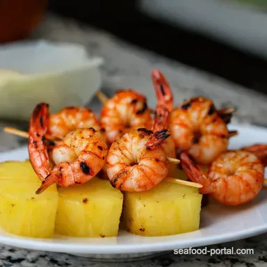 Grilled Jerk Shrimp Pineapple Skewers Island BBQ Bliss Recipe Card