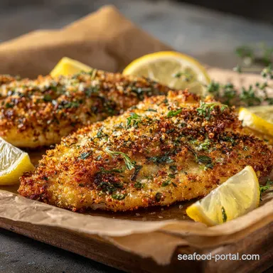 Keto Oven Baked Tilapia Crispy LemonHerb Parmesan Crust Recipe Card