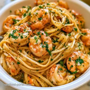Langostino Scampi Pasta for 4 Servings Recipe Card
