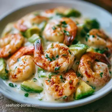 Large Shrimp Salad with Avocado Meal Prep Recipe Card