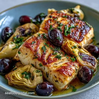 Lemon Garlic Haddock with Artichoke Hearts Recipe Card