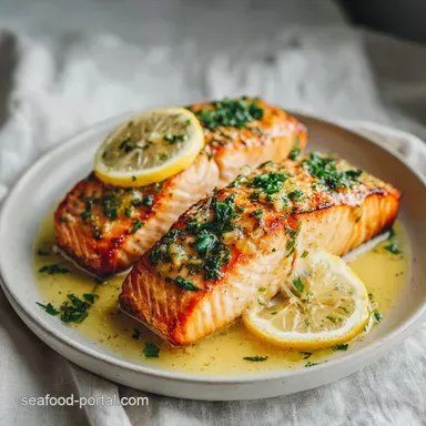 Lemon Garlic Salmon in 25 Minutes Recipe Card
