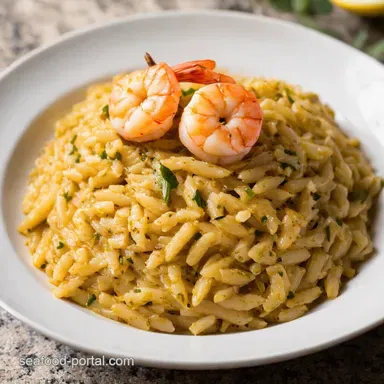 Lemon Garlic Shrimp Orzo A 20Minute Mediterranean Dream Recipe Card