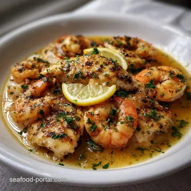Tilapia with Shrimp: Lemon Garlic Butter Skillet Recipe Card