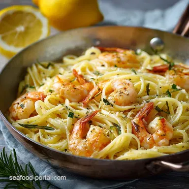 Lemon Shrimp Pasta: Easy Lemon Garlic Linguine in 30 Mins Recipe Card