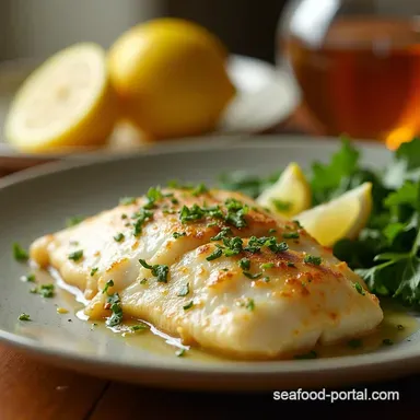 LemonHerb Simple Baked Flounder Recipe Quick Delicious Recipe Card