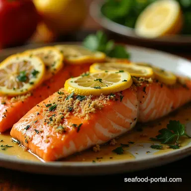 Easy LemonHerb Baked Salmon Flaky Perfection in 30 Mins Recipe Card