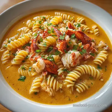 Amazing Lobster Bisque Pasta with Trader Joes Twist and Garlic in 25 Minutes Recipe Card