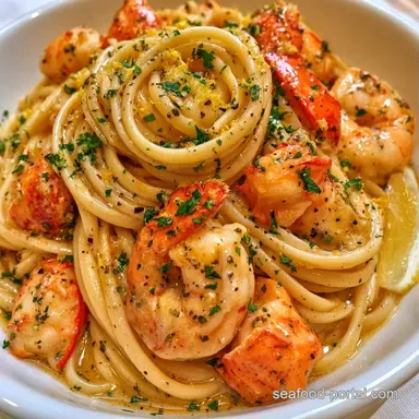 Lobster Pasta with Lemon in 25 Minutes Recipe Card