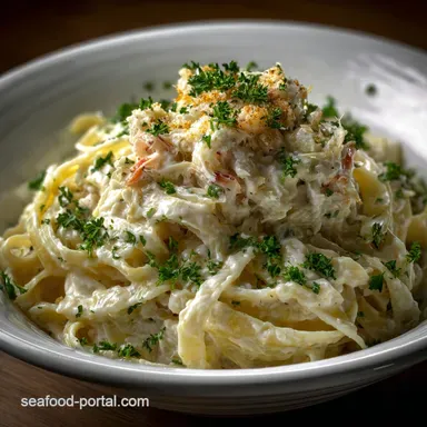 Crab Alfredo Pasta: Easy Red Lobster Copycat Recipe Card