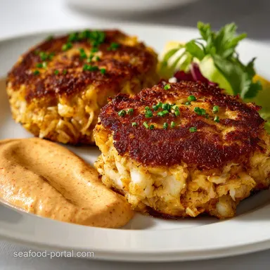 Crab Cake Remoulade: Easy Lump Cakes with Smoked Paprika Sauce Recipe Card