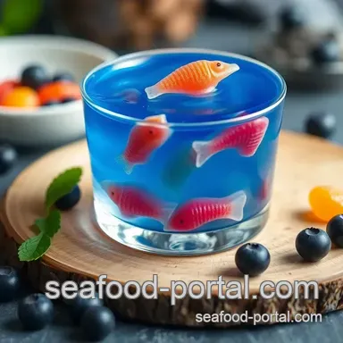 Ocean Blueberry Delight: Easy Make Blueberry Jell-O with Gummy Fish Recipe Recipe Card
