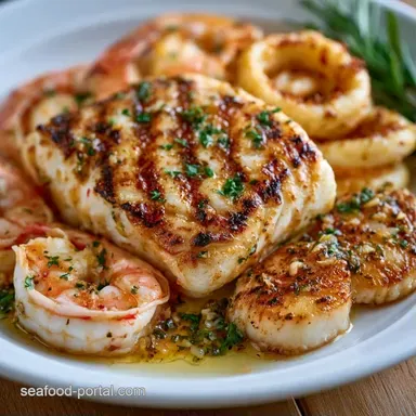 Mediterranean Mixed Seafood Grill for 4 Recipe Card