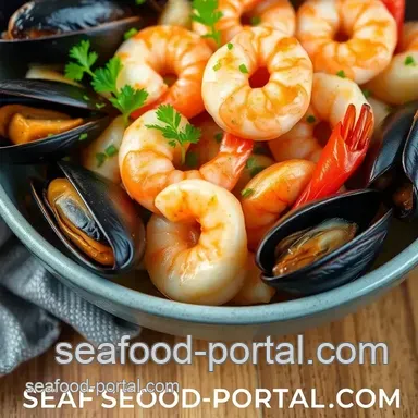 Mediterranean Seafood Medley with Garlic and Lemon presentation