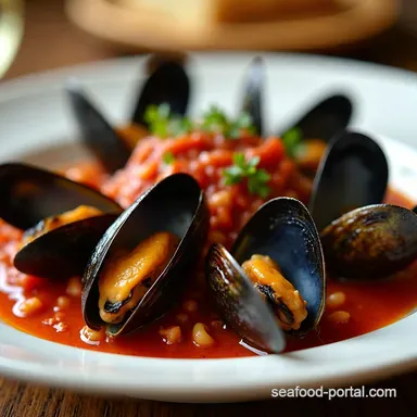 Mussels Marinara Simple Seafood Delight Mussels in White Wine Recipe Card