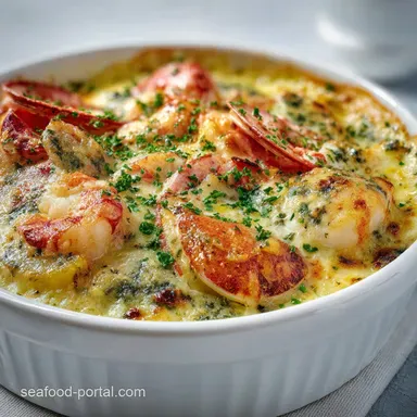 New England Seafood Casserole Baked in 45 Minutes Recipe Card