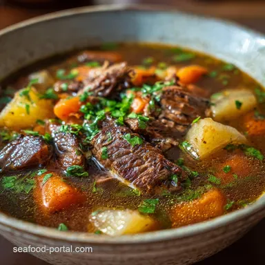 Ninja Foodi Vegetable Beef Soup Hearty Sunday Roast Flavor in 60 Minutes Recipe Card