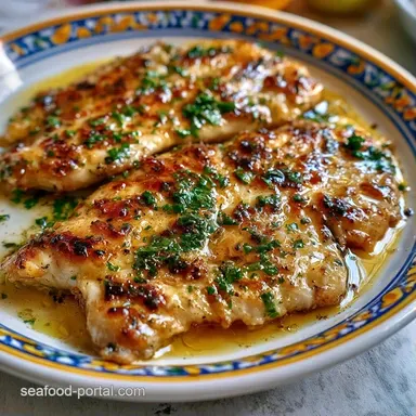 Olive Oil Herb Grilled Fish for 4 Servings Recipe Card