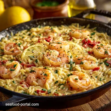 Shrimp Orzo: Creamy One-Pot Lemon-Garlic Recipe Recipe Card