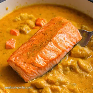 OnePan Coconut Curry Salmon Bliss Garlic Butter Magic Recipe Card